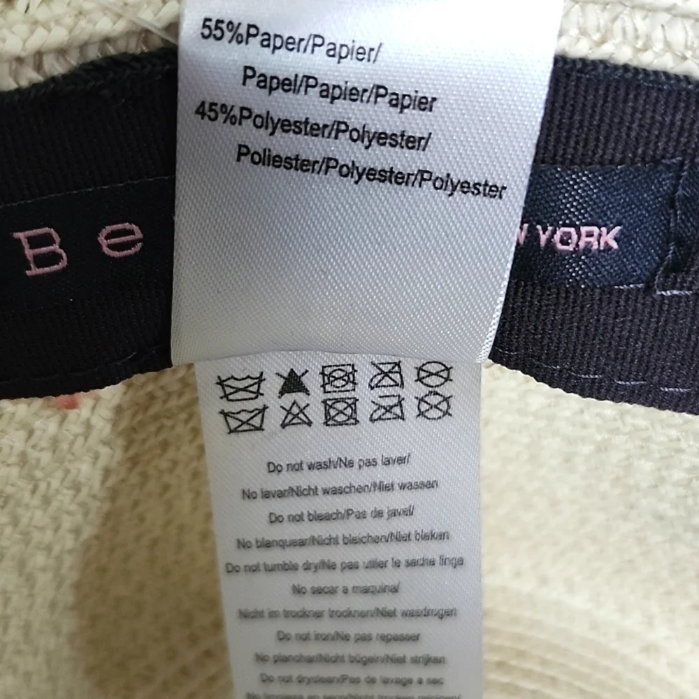 Betmar New York Braided Trilby Hat Ivory with‎ Black One Size JOANNE NWT